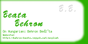 beata behron business card